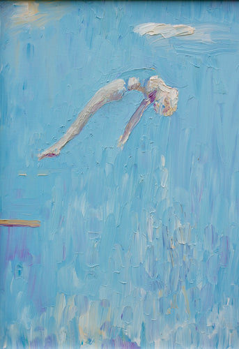 Diver in a Cerulean Sky