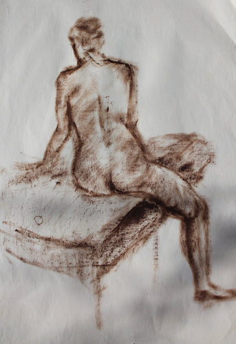 Nude woman seated; original drawing by Jacqueline Read-Szymczyk