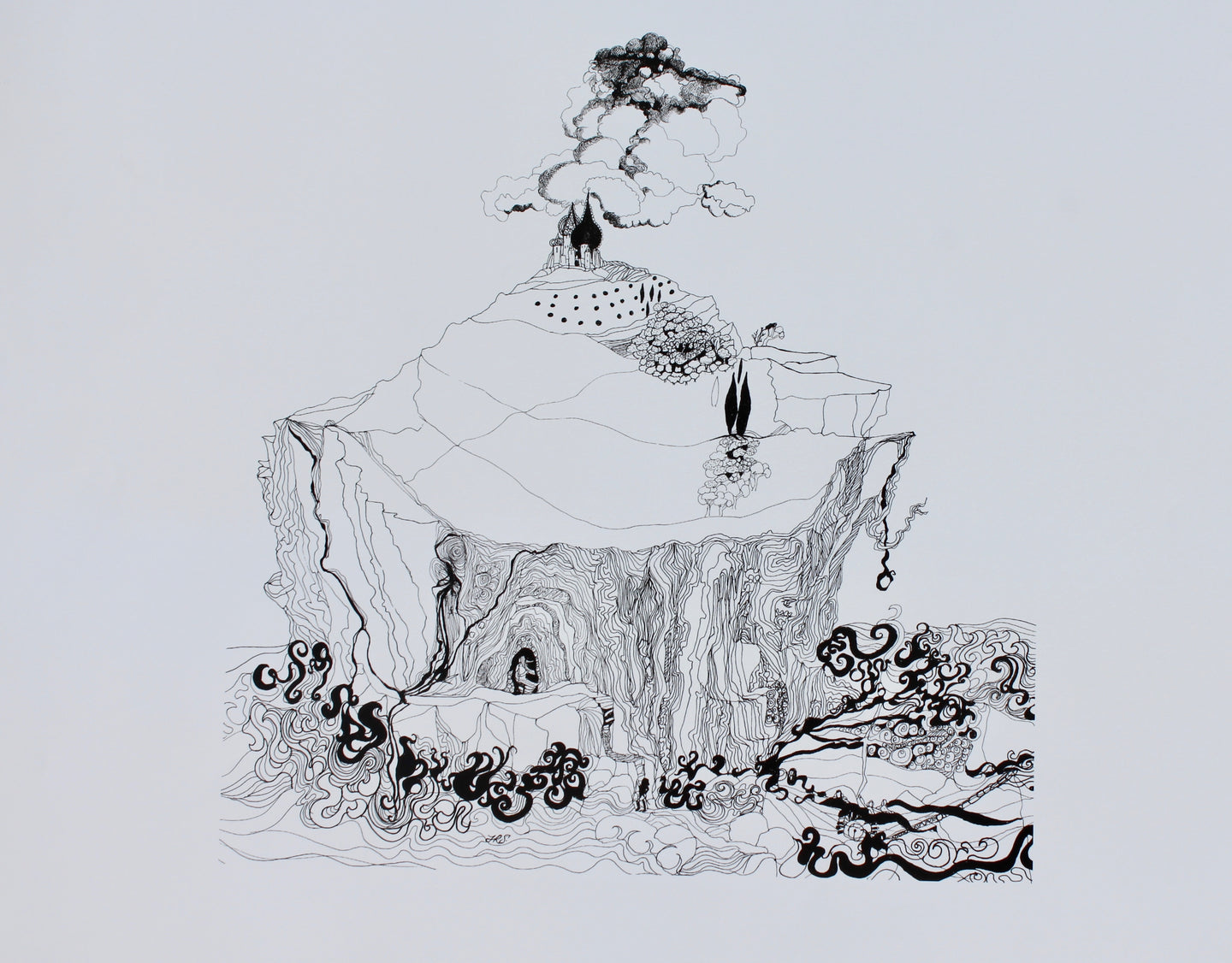 The Tempest digital print from the original pen and ink drawing