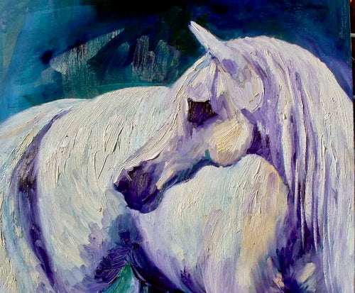 'The White Pony' oil on canvas